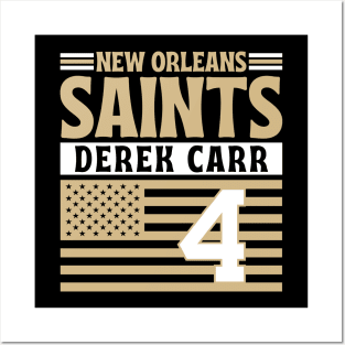 New Orleans Saints Carr 4 American Flag Football Posters and Art